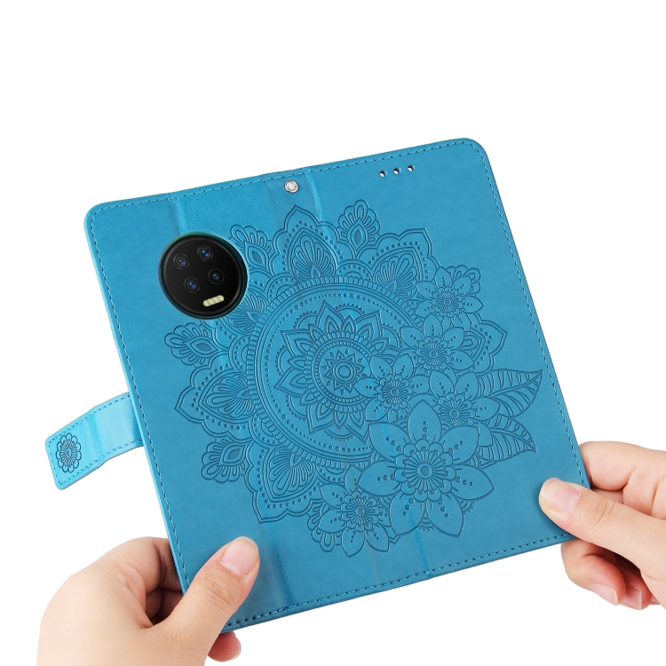For Infinix Note 7 7-petal Flowers Embossing Pattern Horizontal Flip PU Leather Case with Holder & Card Slots & Wallet & Photo Frame