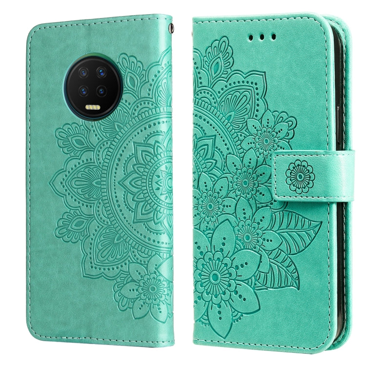 For Infinix Note 7 7-petal Flowers Embossing Pattern Horizontal Flip PU Leather Case with Holder & Card Slots & Wallet & Photo Frame