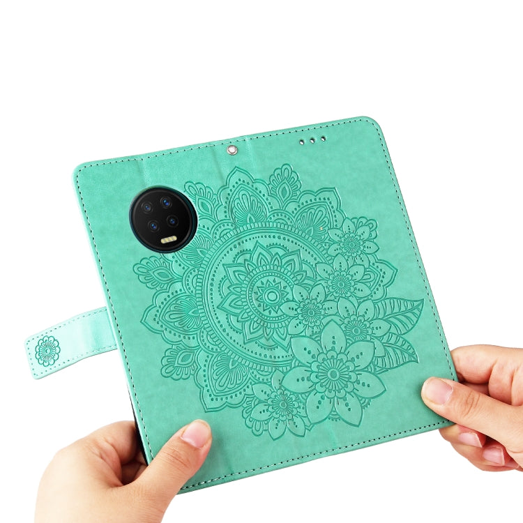 For Infinix Note 7 7-petal Flowers Embossing Pattern Horizontal Flip PU Leather Case with Holder & Card Slots & Wallet & Photo Frame