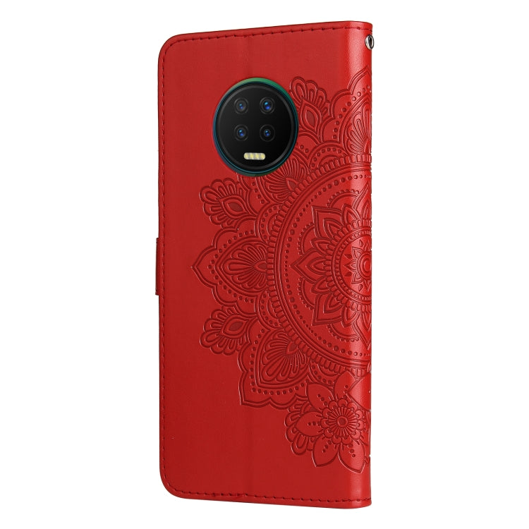 For Infinix Note 7 7-petal Flowers Embossing Pattern Horizontal Flip PU Leather Case with Holder & Card Slots & Wallet & Photo Frame