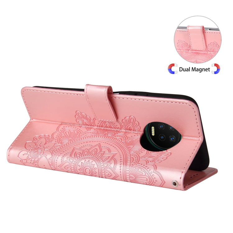 For Infinix Note 7 7-petal Flowers Embossing Pattern Horizontal Flip PU Leather Case with Holder & Card Slots & Wallet & Photo Frame