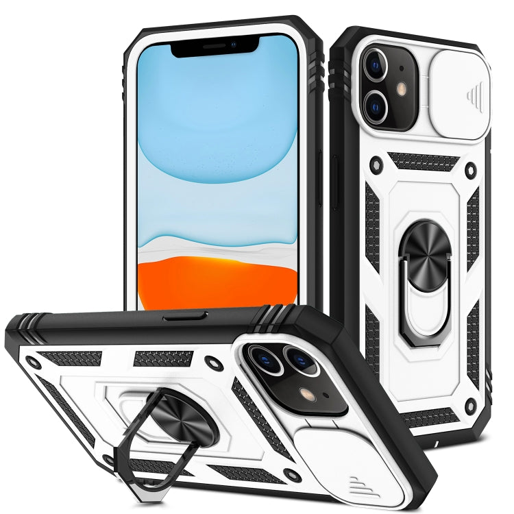 For iPhone 12 mini Sliding Camera Cover Design TPU + PC Protective Case with 360 Degree Rotating Holder & Card Slot