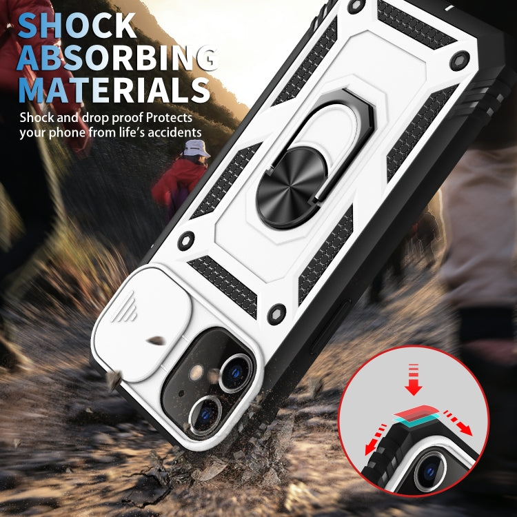 For iPhone 12 mini Sliding Camera Cover Design TPU + PC Protective Case with 360 Degree Rotating Holder & Card Slot