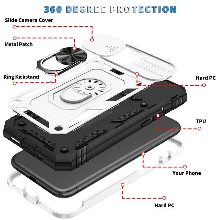 For iPhone 12 mini Sliding Camera Cover Design TPU + PC Protective Case with 360 Degree Rotating Holder & Card Slot