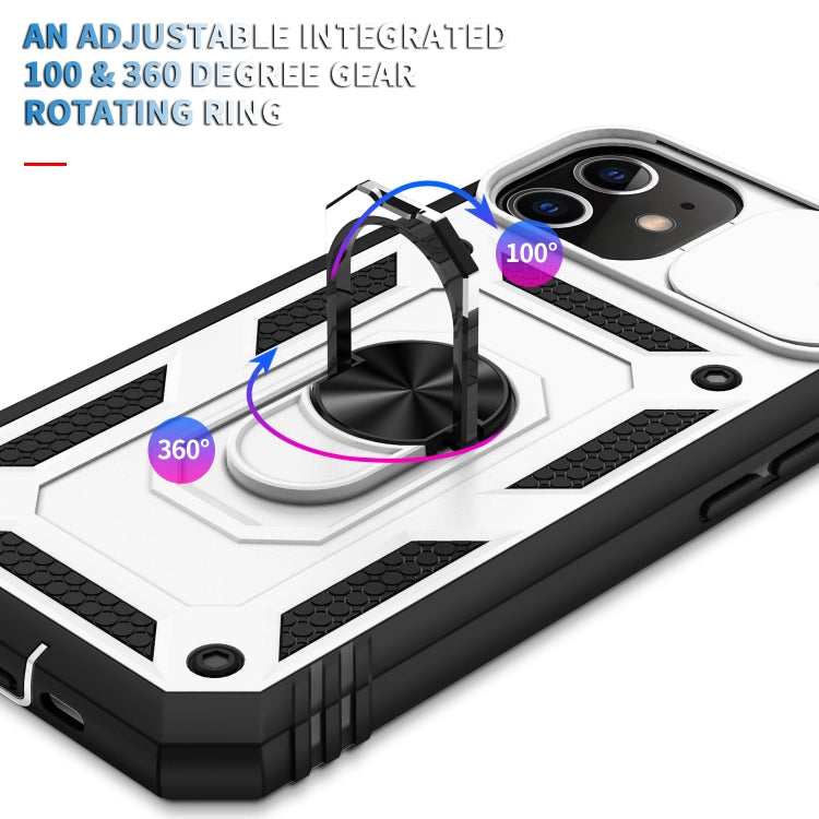 For iPhone 12 mini Sliding Camera Cover Design TPU + PC Protective Case with 360 Degree Rotating Holder & Card Slot