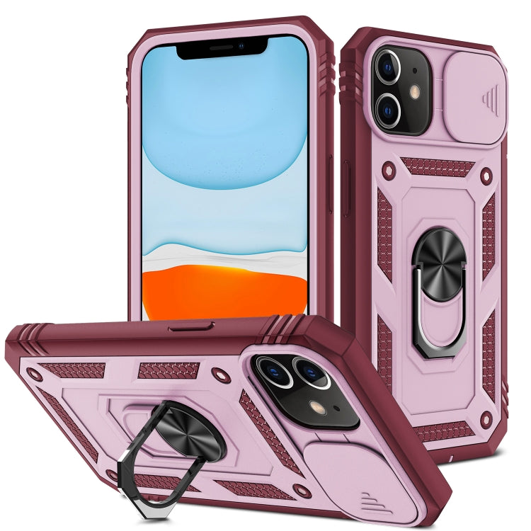 For iPhone 12 mini Sliding Camera Cover Design TPU + PC Protective Case with 360 Degree Rotating Holder & Card Slot