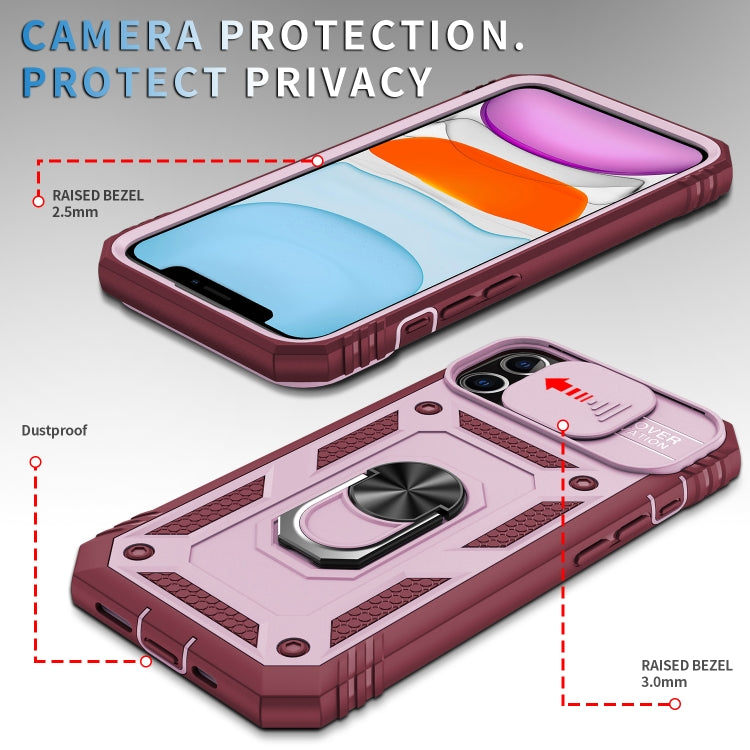 For iPhone 12 mini Sliding Camera Cover Design TPU + PC Protective Case with 360 Degree Rotating Holder & Card Slot