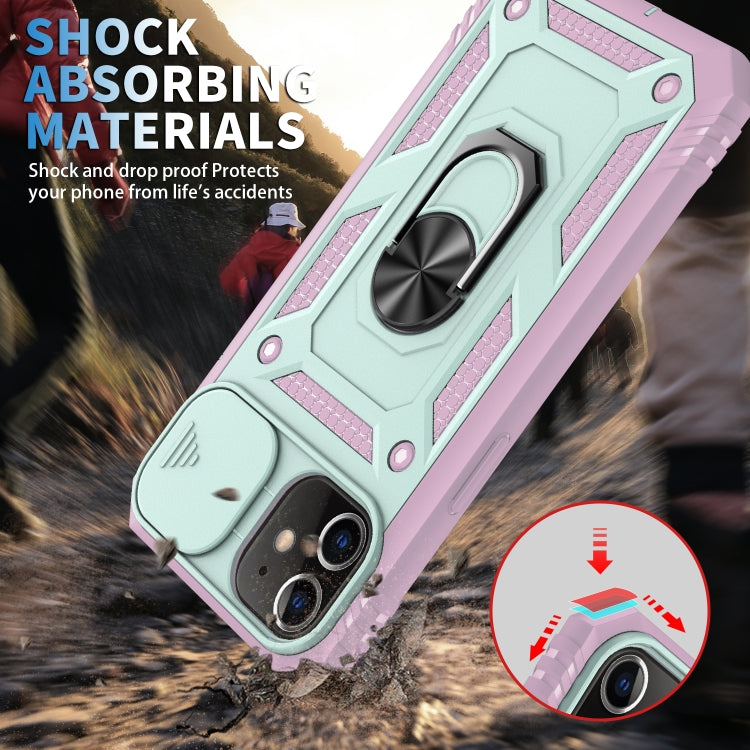 For iPhone 12 mini Sliding Camera Cover Design TPU + PC Protective Case with 360 Degree Rotating Holder & Card Slot