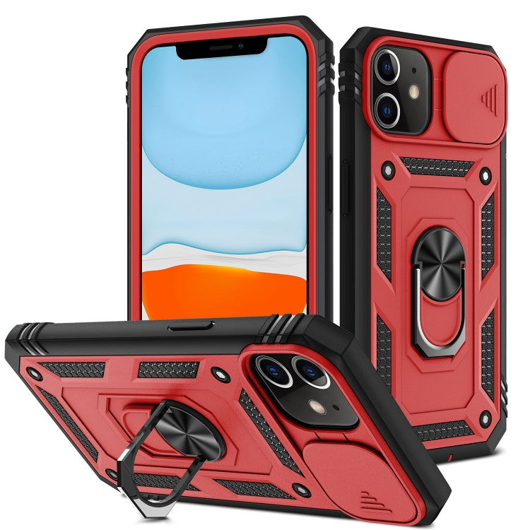 For iPhone 12 mini Sliding Camera Cover Design TPU + PC Protective Case with 360 Degree Rotating Holder & Card Slot