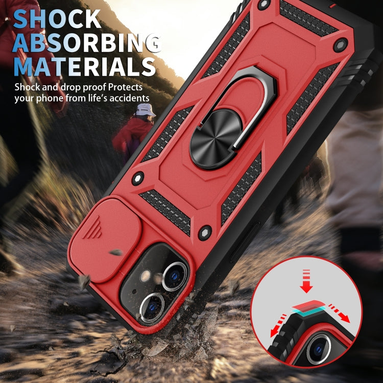 For iPhone 12 mini Sliding Camera Cover Design TPU + PC Protective Case with 360 Degree Rotating Holder & Card Slot