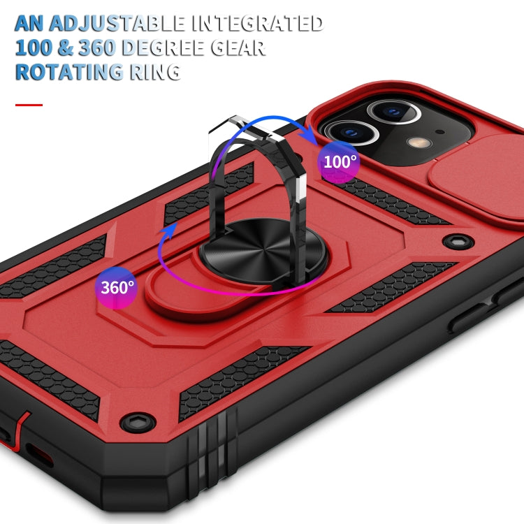 For iPhone 12 mini Sliding Camera Cover Design TPU + PC Protective Case with 360 Degree Rotating Holder & Card Slot