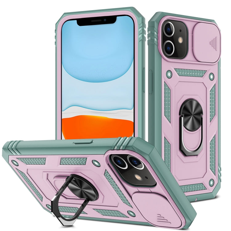 For iPhone 12 mini Sliding Camera Cover Design TPU + PC Protective Case with 360 Degree Rotating Holder & Card Slot