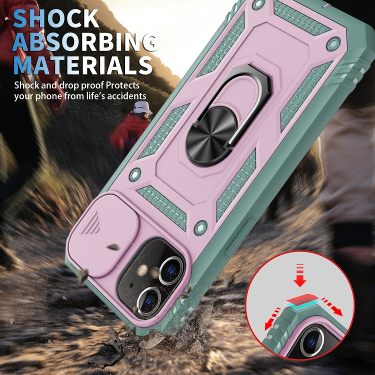 For iPhone 12 mini Sliding Camera Cover Design TPU + PC Protective Case with 360 Degree Rotating Holder & Card Slot