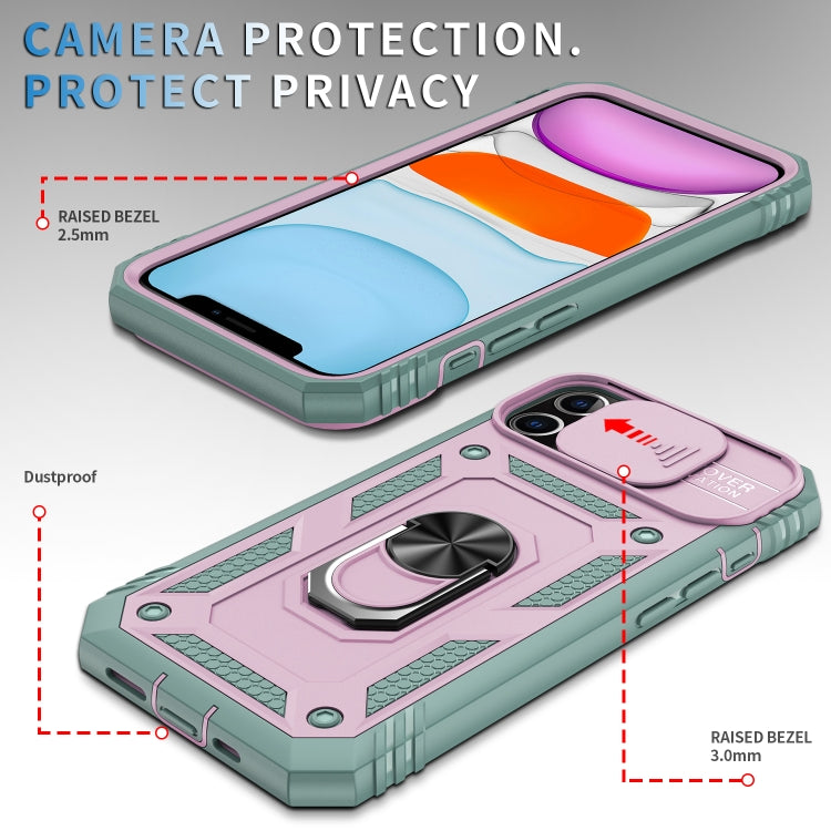 For iPhone 12 mini Sliding Camera Cover Design TPU + PC Protective Case with 360 Degree Rotating Holder & Card Slot