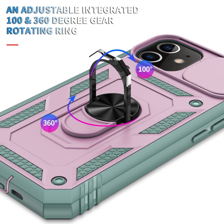 For iPhone 12 mini Sliding Camera Cover Design TPU + PC Protective Case with 360 Degree Rotating Holder & Card Slot