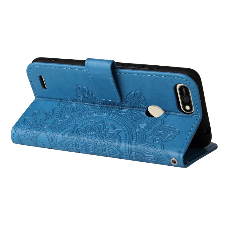 For Tecno Pop 2 F 7-petal Flowers Embossing Pattern Horizontal Flip PU Leather Case with Holder & Card Slots & Wallet & Photo Frame