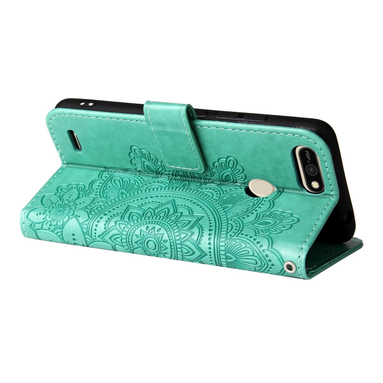 For Tecno Pop 2 F 7-petal Flowers Embossing Pattern Horizontal Flip PU Leather Case with Holder & Card Slots & Wallet & Photo Frame