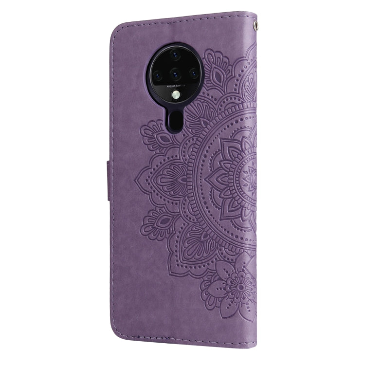 For Tecno Spark 6 7-petal Flowers Embossing Pattern Horizontal Flip PU Leather Case with Holder & Card Slots & Wallet & Photo Frame