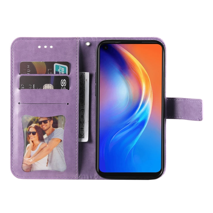 For Tecno Spark 6 7-petal Flowers Embossing Pattern Horizontal Flip PU Leather Case with Holder & Card Slots & Wallet & Photo Frame