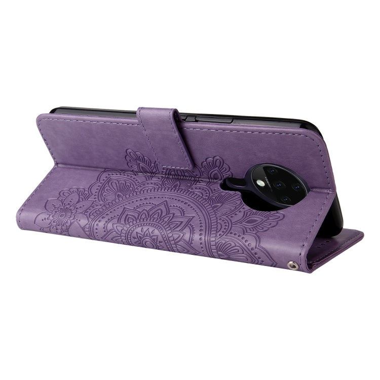 For Tecno Spark 6 7-petal Flowers Embossing Pattern Horizontal Flip PU Leather Case with Holder & Card Slots & Wallet & Photo Frame
