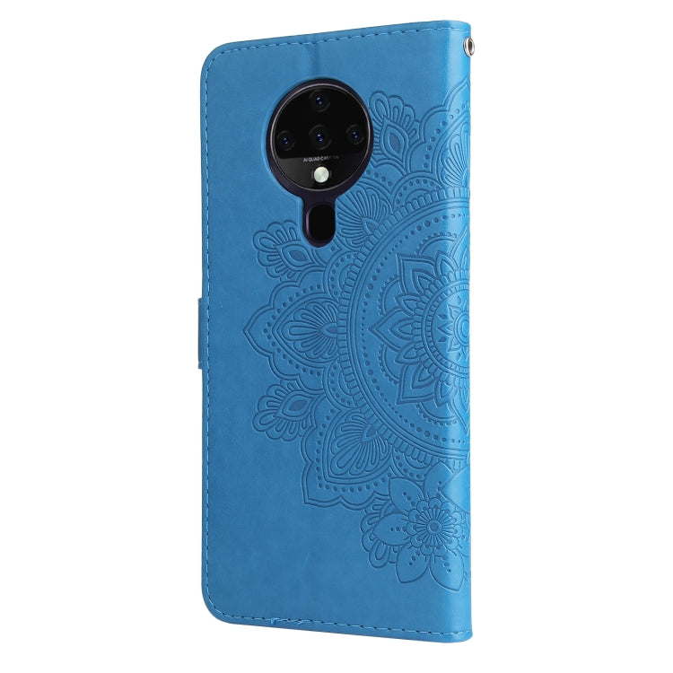 For Tecno Spark 6 7-petal Flowers Embossing Pattern Horizontal Flip PU Leather Case with Holder & Card Slots & Wallet & Photo Frame