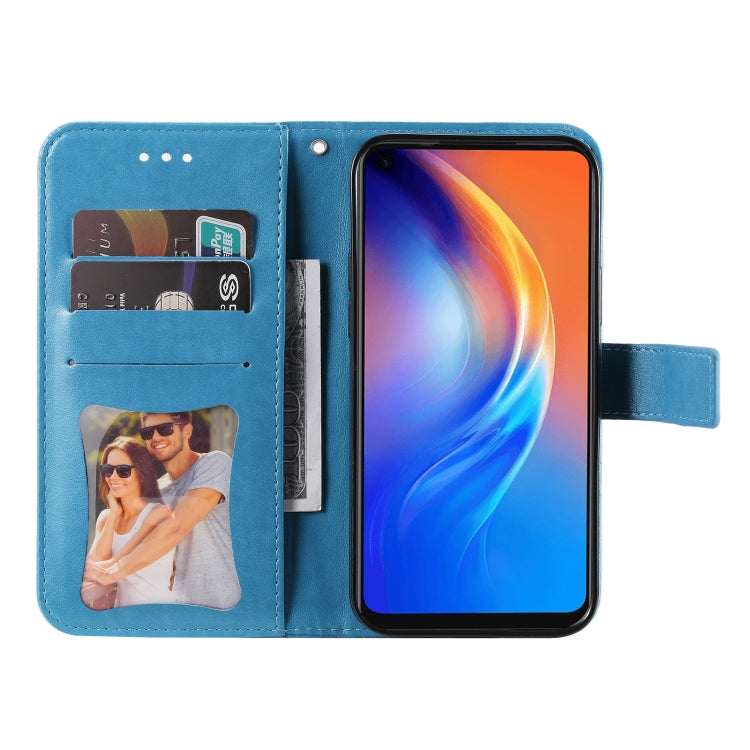 For Tecno Spark 6 7-petal Flowers Embossing Pattern Horizontal Flip PU Leather Case with Holder & Card Slots & Wallet & Photo Frame