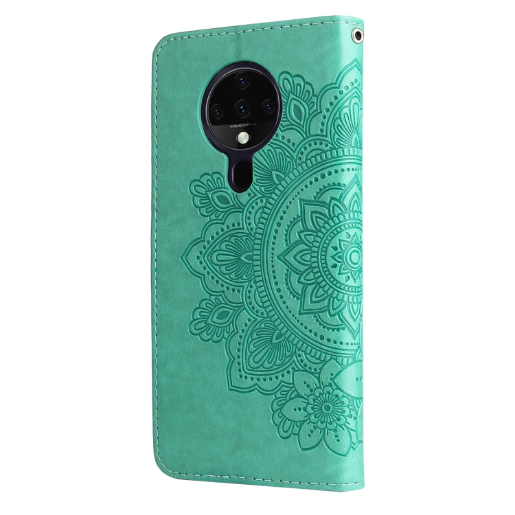 For Tecno Spark 6 7-petal Flowers Embossing Pattern Horizontal Flip PU Leather Case with Holder & Card Slots & Wallet & Photo Frame