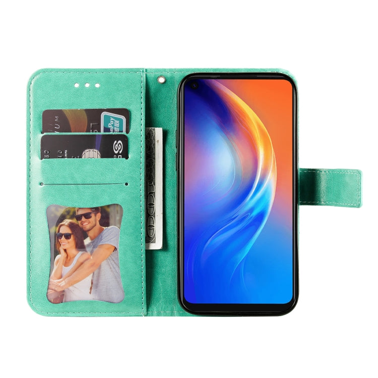 For Tecno Spark 6 7-petal Flowers Embossing Pattern Horizontal Flip PU Leather Case with Holder & Card Slots & Wallet & Photo Frame
