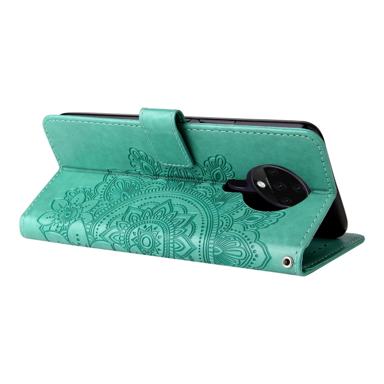 For Tecno Spark 6 7-petal Flowers Embossing Pattern Horizontal Flip PU Leather Case with Holder & Card Slots & Wallet & Photo Frame