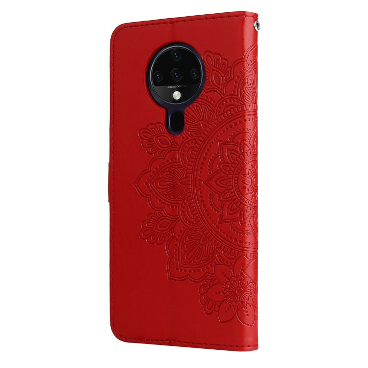 For Tecno Spark 6 7-petal Flowers Embossing Pattern Horizontal Flip PU Leather Case with Holder & Card Slots & Wallet & Photo Frame