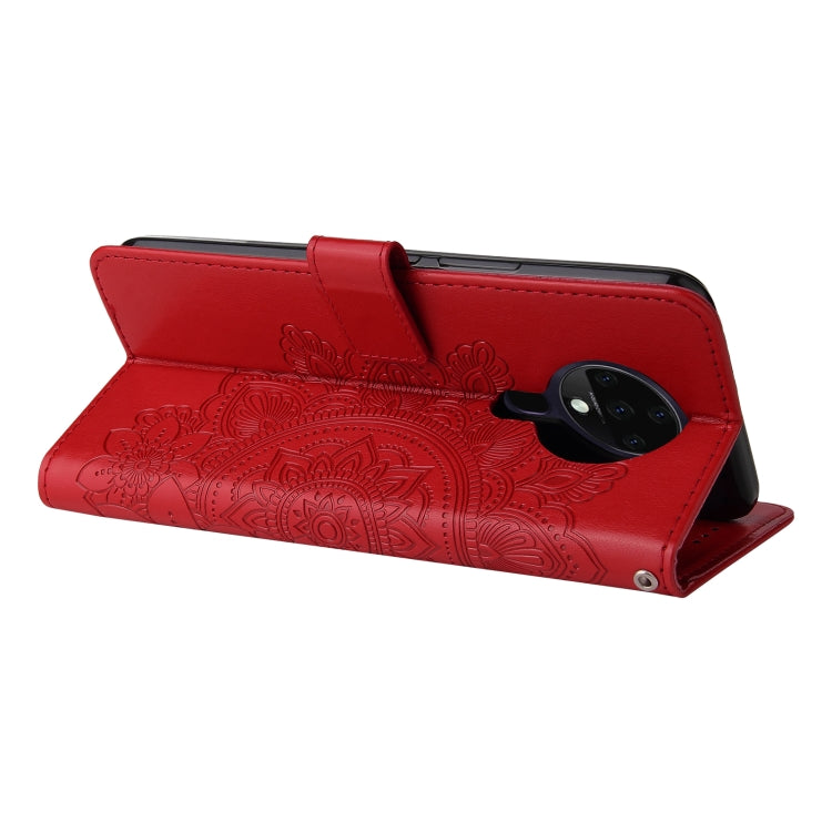 For Tecno Spark 6 7-petal Flowers Embossing Pattern Horizontal Flip PU Leather Case with Holder & Card Slots & Wallet & Photo Frame