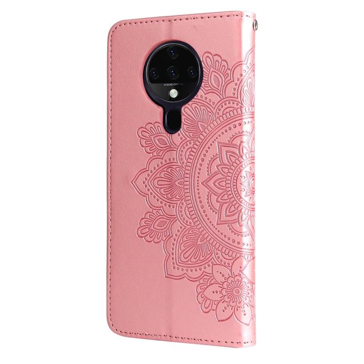 For Tecno Spark 6 7-petal Flowers Embossing Pattern Horizontal Flip PU Leather Case with Holder & Card Slots & Wallet & Photo Frame