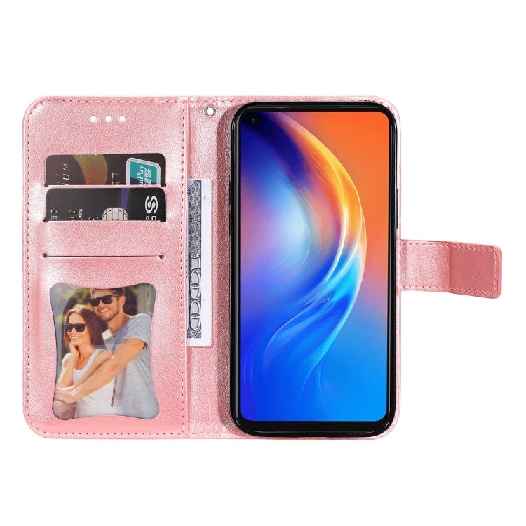 For Tecno Spark 6 7-petal Flowers Embossing Pattern Horizontal Flip PU Leather Case with Holder & Card Slots & Wallet & Photo Frame
