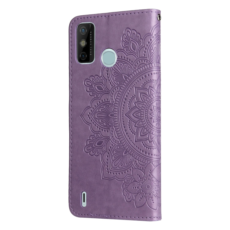 For Tecno Spark 6 Go 7-petal Flowers Embossing Pattern Horizontal Flip PU Leather Case with Holder & Card Slots & Wallet & Photo Frame
