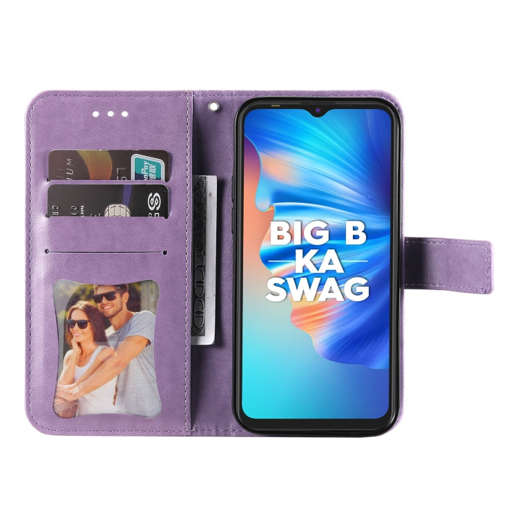 For Tecno Spark 6 Go 7-petal Flowers Embossing Pattern Horizontal Flip PU Leather Case with Holder & Card Slots & Wallet & Photo Frame