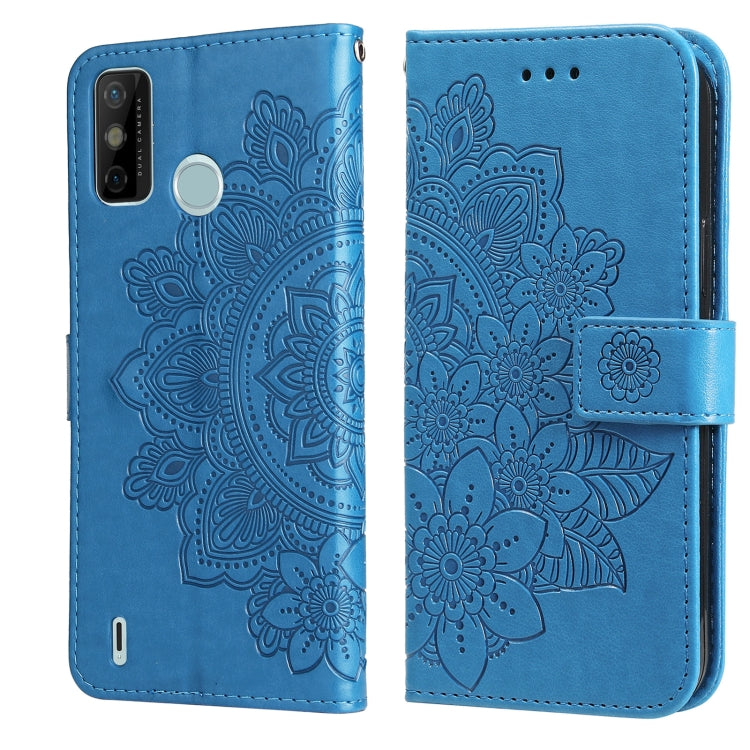 For Tecno Spark 6 Go 7-petal Flowers Embossing Pattern Horizontal Flip PU Leather Case with Holder & Card Slots & Wallet & Photo Frame