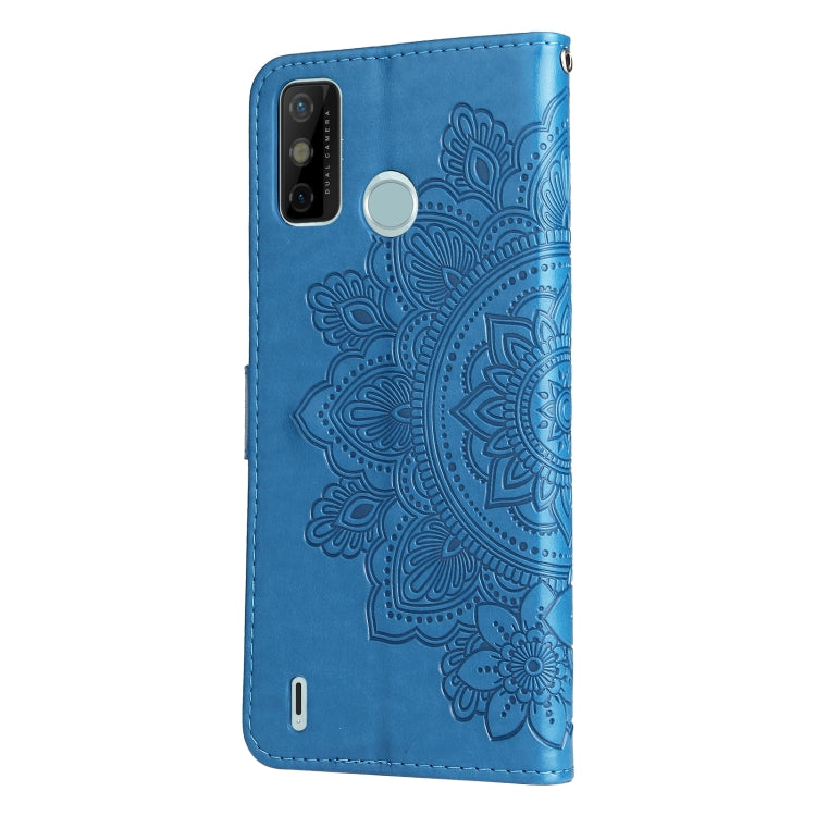 For Tecno Spark 6 Go 7-petal Flowers Embossing Pattern Horizontal Flip PU Leather Case with Holder & Card Slots & Wallet & Photo Frame