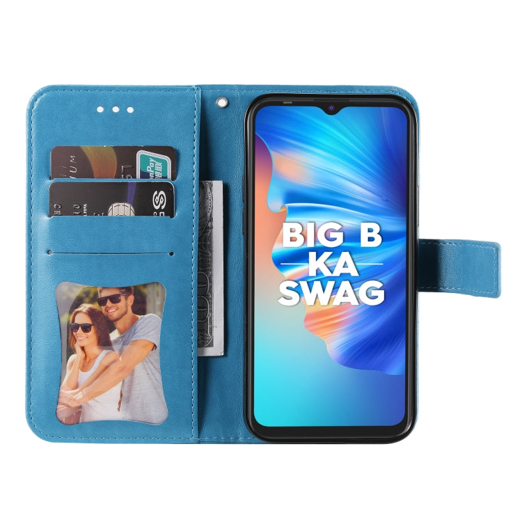 For Tecno Spark 6 Go 7-petal Flowers Embossing Pattern Horizontal Flip PU Leather Case with Holder & Card Slots & Wallet & Photo Frame