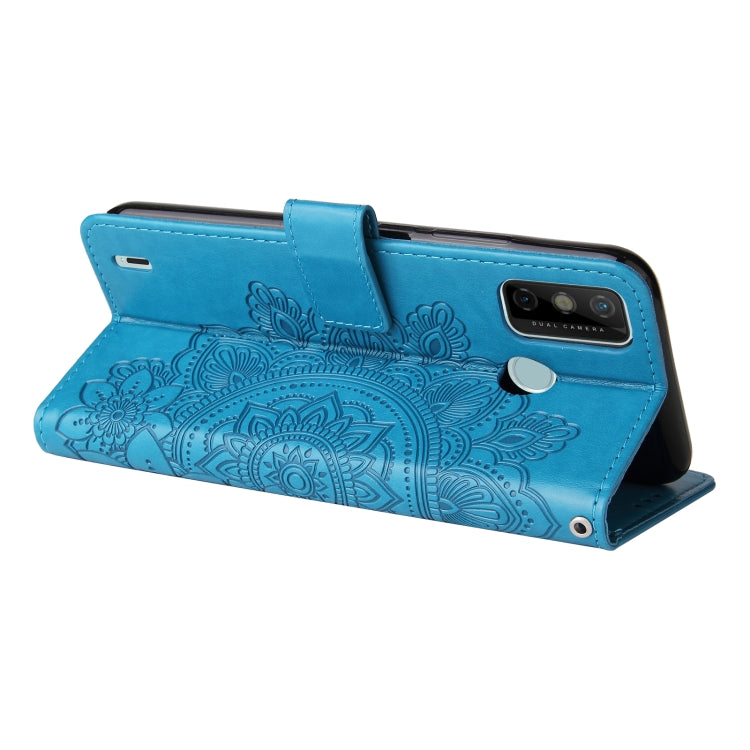 For Tecno Spark 6 Go 7-petal Flowers Embossing Pattern Horizontal Flip PU Leather Case with Holder & Card Slots & Wallet & Photo Frame