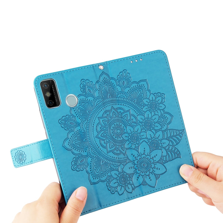 For Tecno Spark 6 Go 7-petal Flowers Embossing Pattern Horizontal Flip PU Leather Case with Holder & Card Slots & Wallet & Photo Frame
