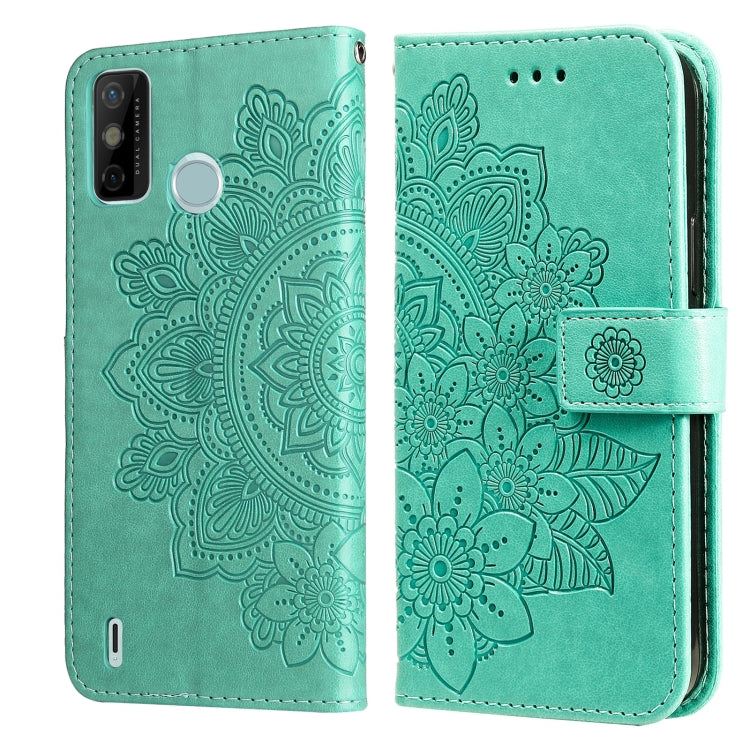 For Tecno Spark 6 Go 7-petal Flowers Embossing Pattern Horizontal Flip PU Leather Case with Holder & Card Slots & Wallet & Photo Frame