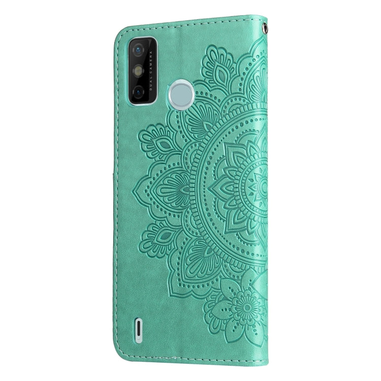 For Tecno Spark 6 Go 7-petal Flowers Embossing Pattern Horizontal Flip PU Leather Case with Holder & Card Slots & Wallet & Photo Frame