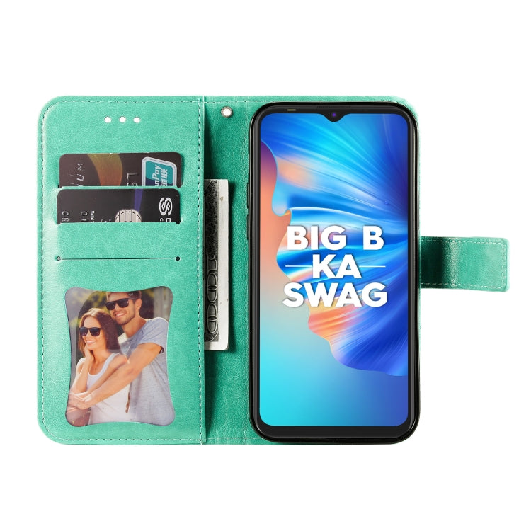 For Tecno Spark 6 Go 7-petal Flowers Embossing Pattern Horizontal Flip PU Leather Case with Holder & Card Slots & Wallet & Photo Frame
