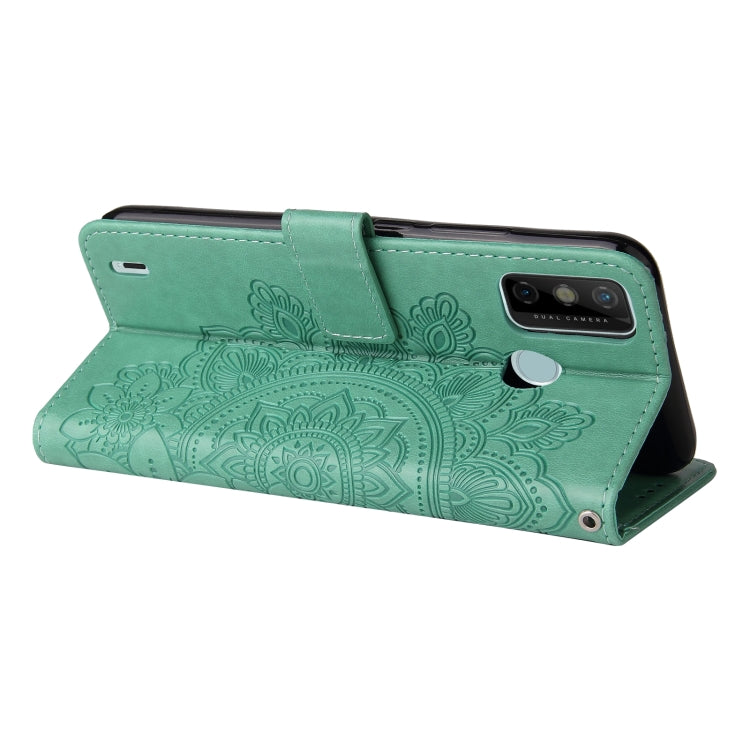 For Tecno Spark 6 Go 7-petal Flowers Embossing Pattern Horizontal Flip PU Leather Case with Holder & Card Slots & Wallet & Photo Frame