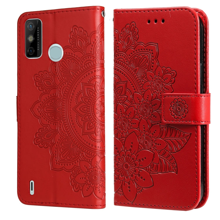 For Tecno Spark 6 Go 7-petal Flowers Embossing Pattern Horizontal Flip PU Leather Case with Holder & Card Slots & Wallet & Photo Frame