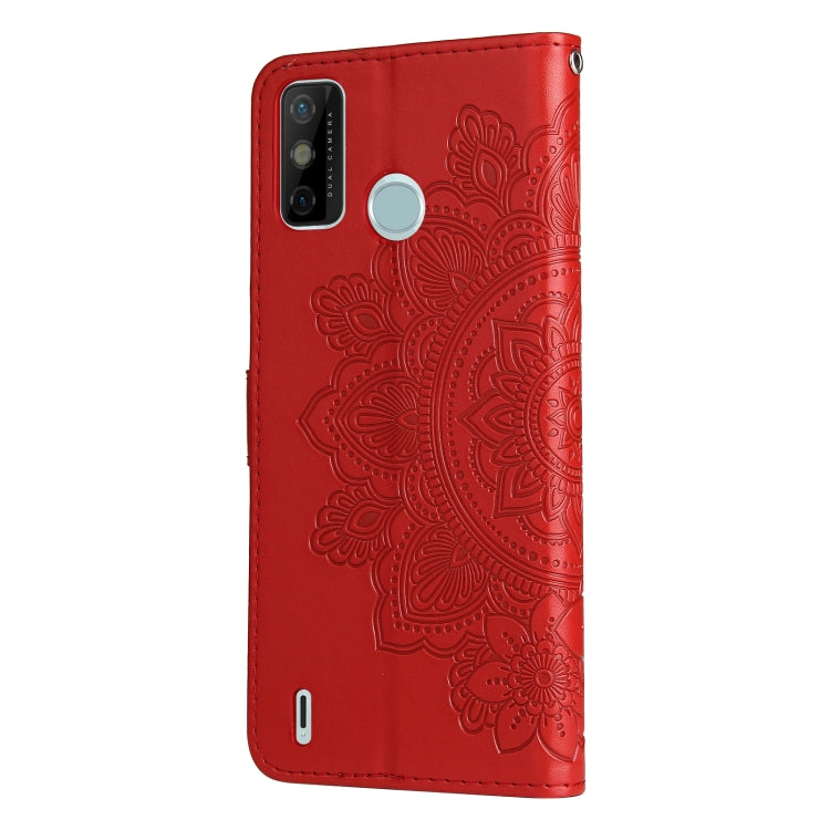 For Tecno Spark 6 Go 7-petal Flowers Embossing Pattern Horizontal Flip PU Leather Case with Holder & Card Slots & Wallet & Photo Frame