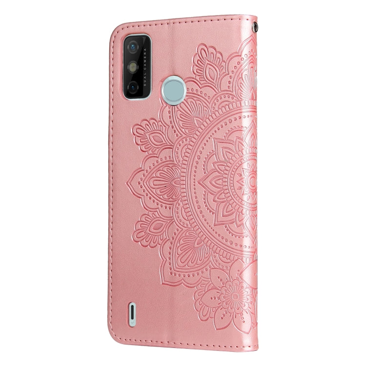 For Tecno Spark 6 Go 7-petal Flowers Embossing Pattern Horizontal Flip PU Leather Case with Holder & Card Slots & Wallet & Photo Frame