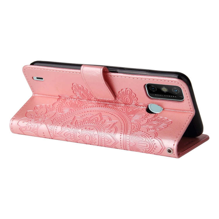 For Tecno Spark 6 Go 7-petal Flowers Embossing Pattern Horizontal Flip PU Leather Case with Holder & Card Slots & Wallet & Photo Frame
