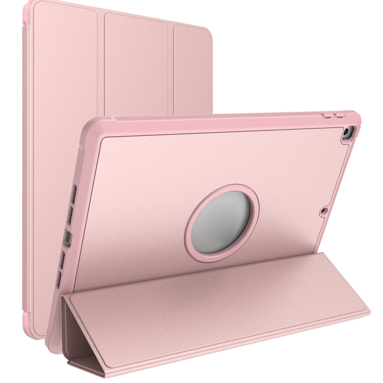 For iPad 10.2 2021 / 2020 / 2019 Shockproof Horizontal Flip TPU + PU Leather Case with 3-folding Holder & Pen Slot