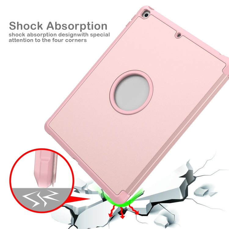 For iPad 10.2 2021 / 2020 / 2019 Shockproof Horizontal Flip TPU + PU Leather Case with 3-folding Holder & Pen Slot